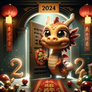 DALL·E 2024-01-07 19.08.53 - A detailed and cinematic version of the previous cartoon-style illustration for Chinese New Year 2024. The image showcases the same cute, cartoon Chin